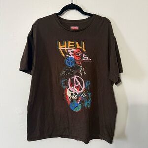 Edgy Brown Graphic Tee